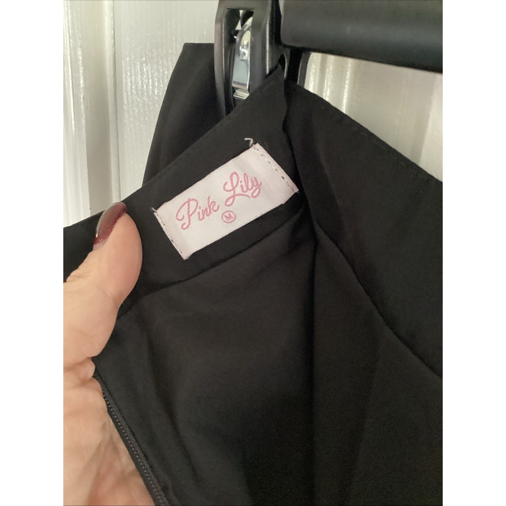 Pink Lily Womans Black Rhinestone Mini Skirt Size Med - Picture 8 of 8